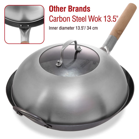 YOSUKATA lid fits 13.5-inch woks for versatile coverage across recipes