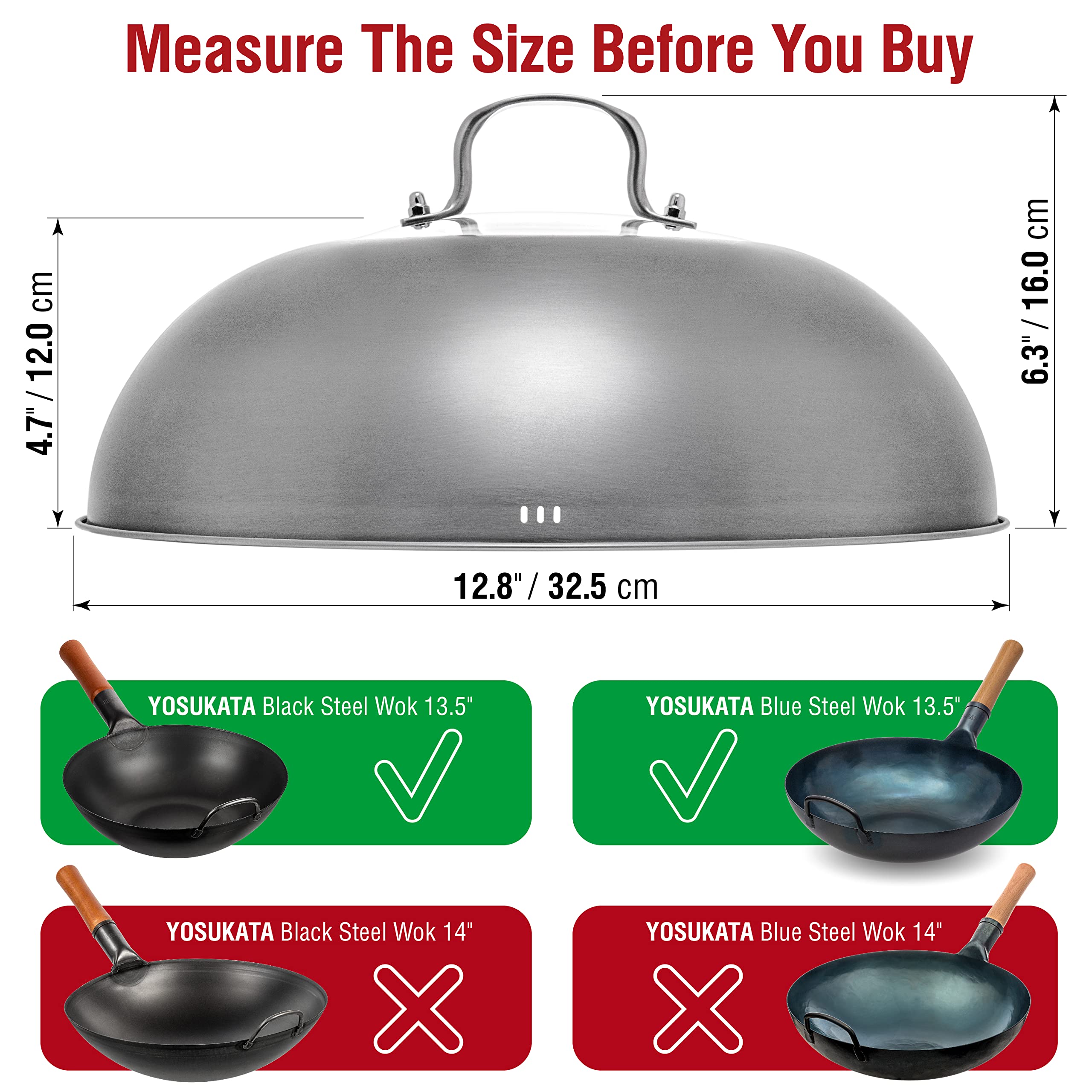 YOSUKATA stainless steel lid with steam holes enables controlled venting and reduced splatter