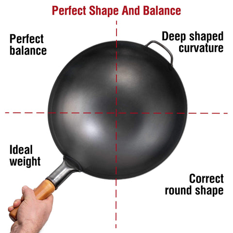 YOSUKATA traditional round bottom wok designed for outdoor camping meals.
