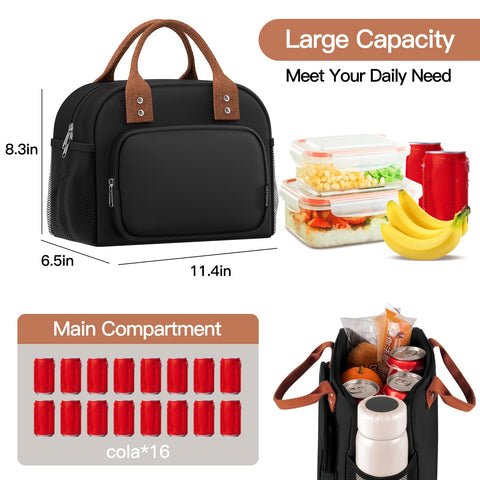 Yotrone lunch bag side mesh pocket provides easy access to drinks.