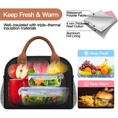 Yotrone lunch bag waterproof nylon exterior resists spills and wear.