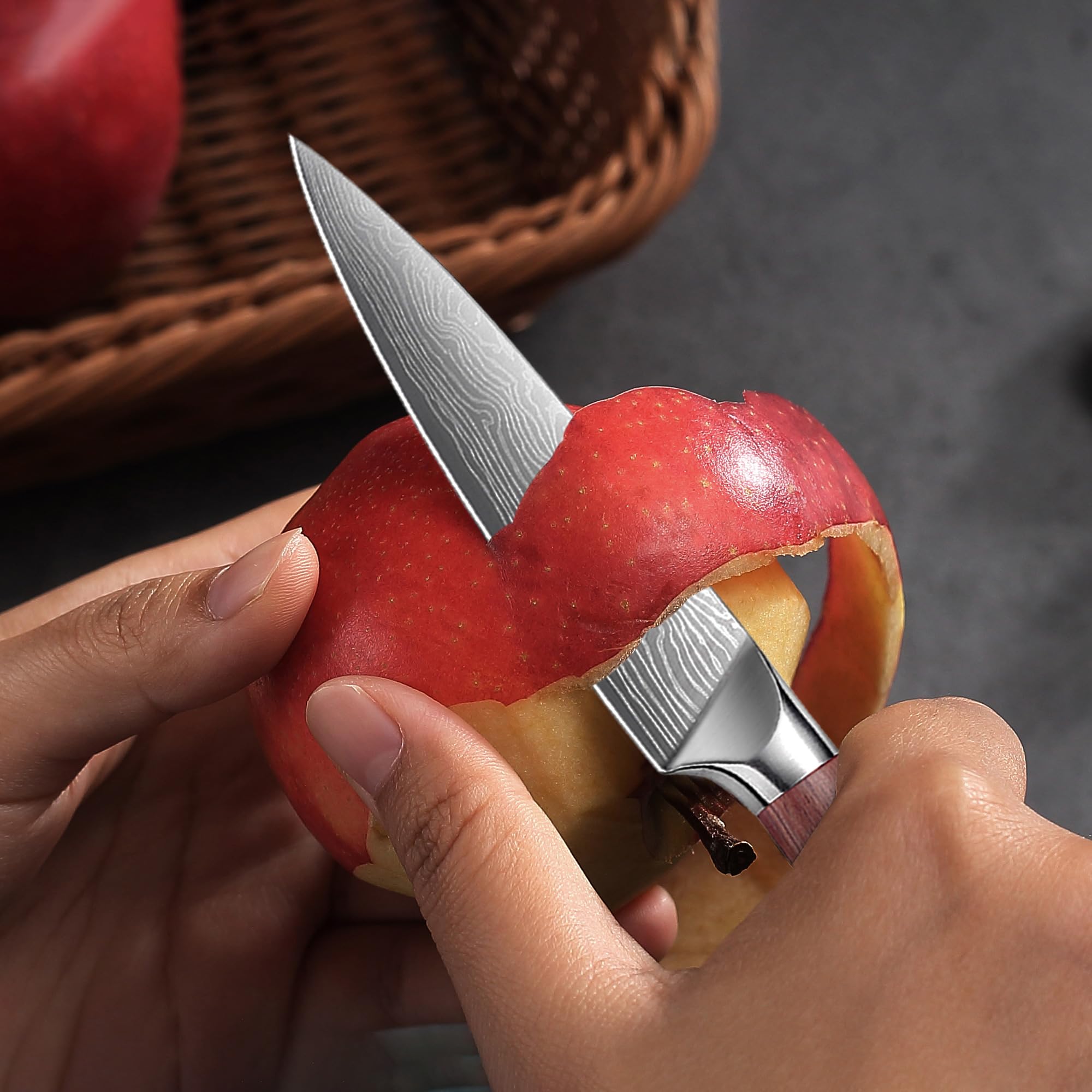 YOTSUBA pakkawood handle provides comfortable, secure grip.