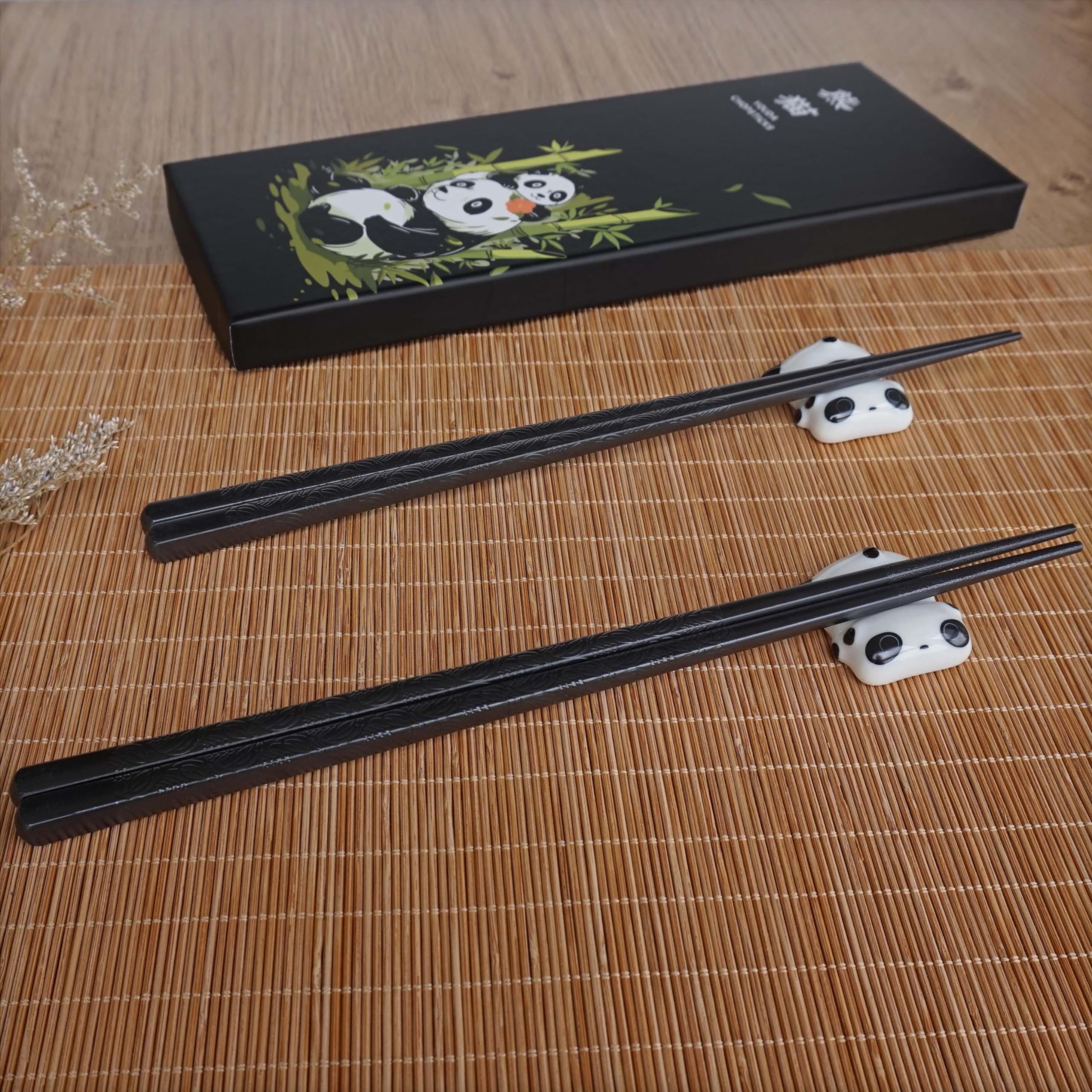 Youda panda chopstick rest in panda shape adds playful stability.