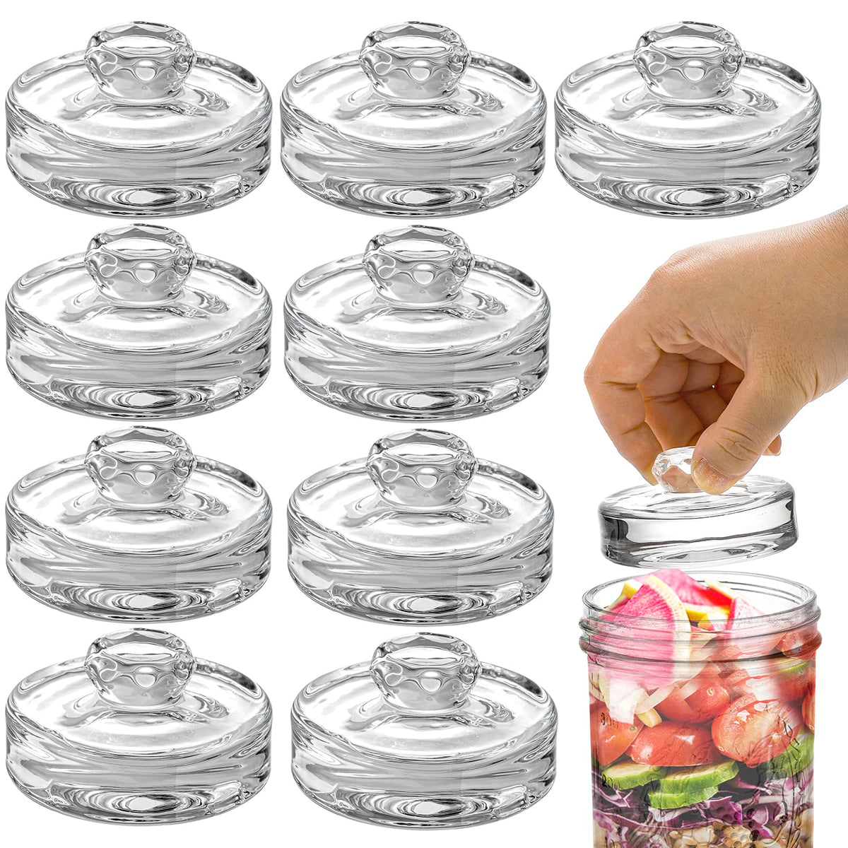 Youeon 9-pack fermentation weights for wide-mouth jars keep vegetables submerged for crisp ferments