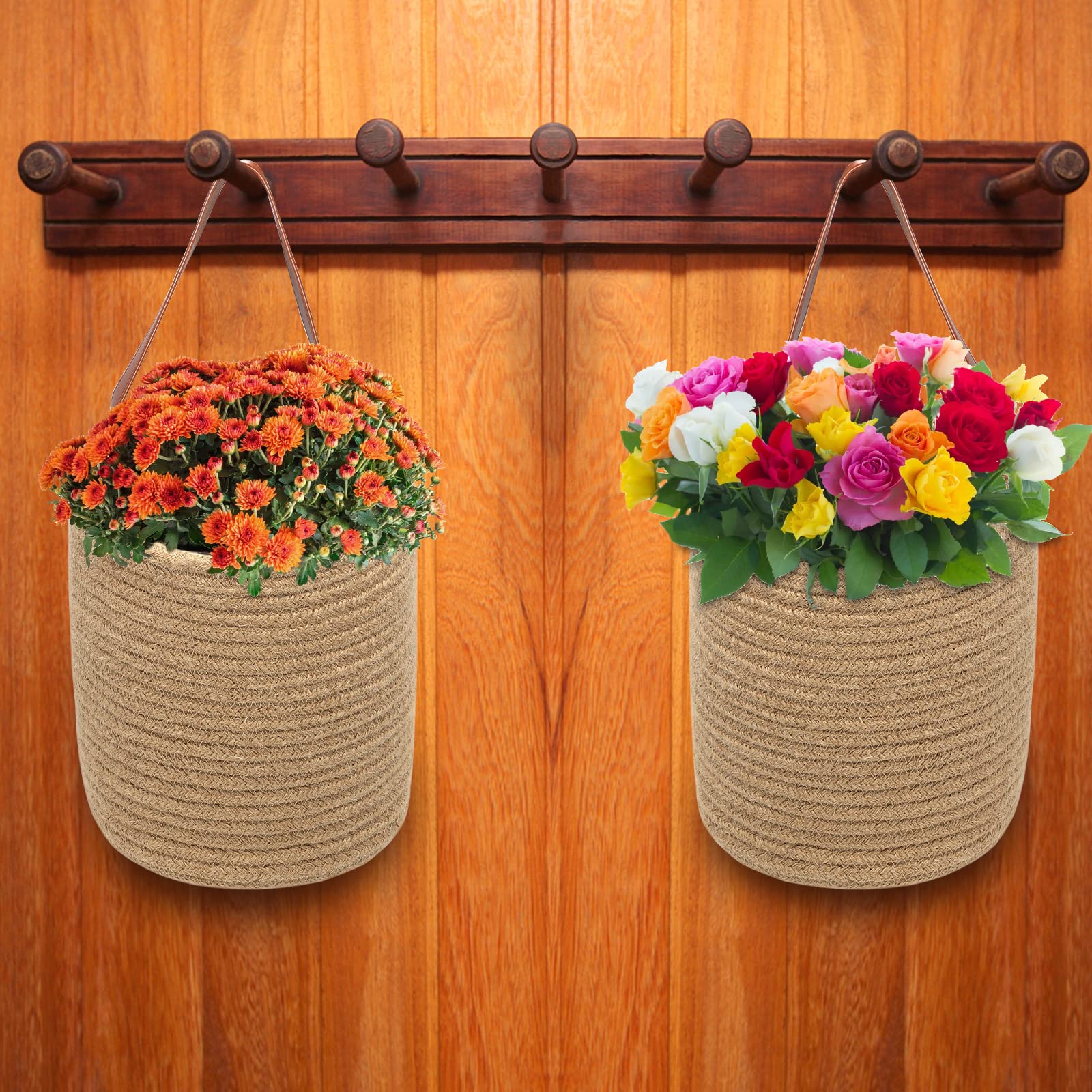 YOUEON boho decor wall storage basket adds texture to living spaces.