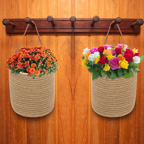 YOUEON boho decor wall storage basket adds texture to living spaces.