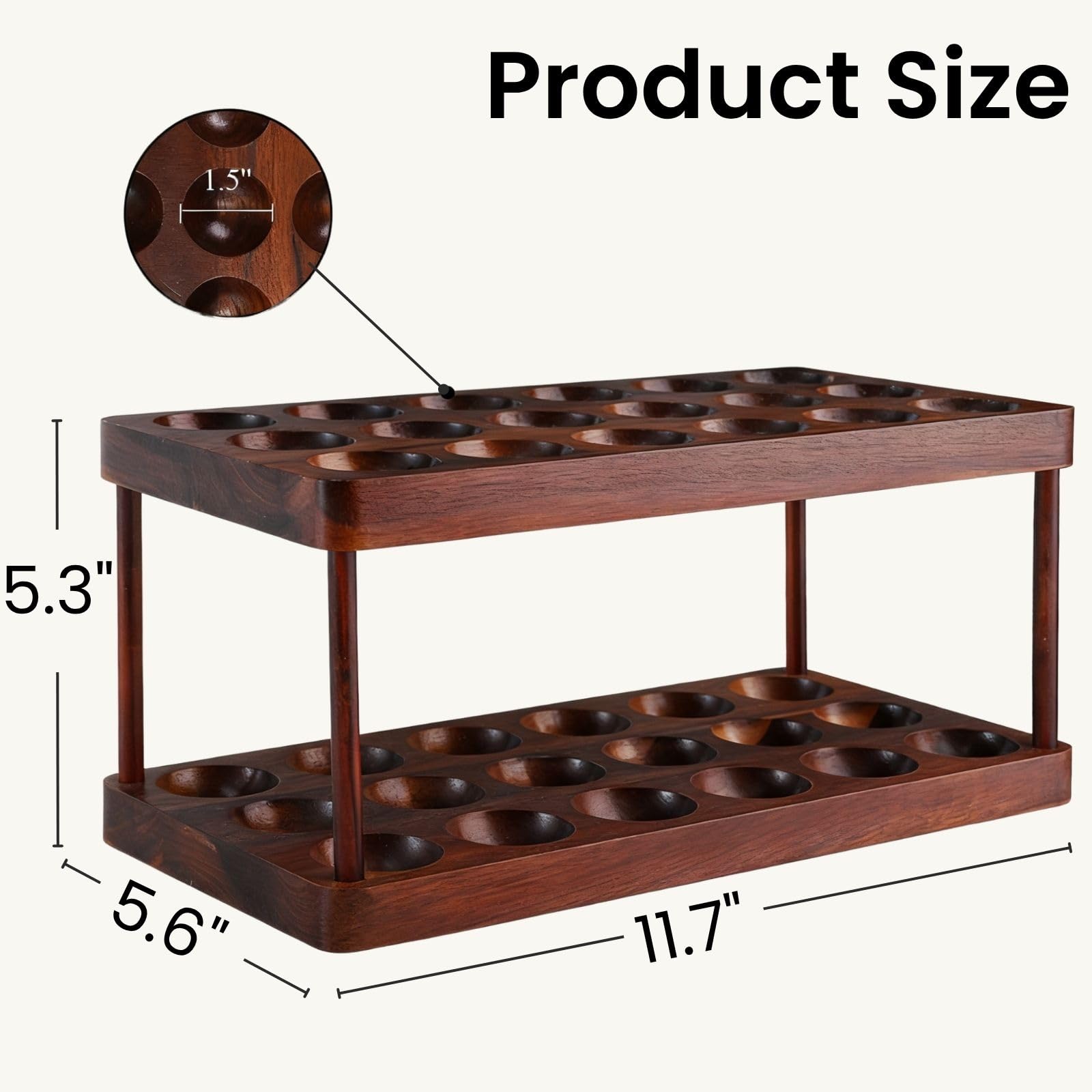 Youeon double-layer egg tray with removable rods for flexible storage