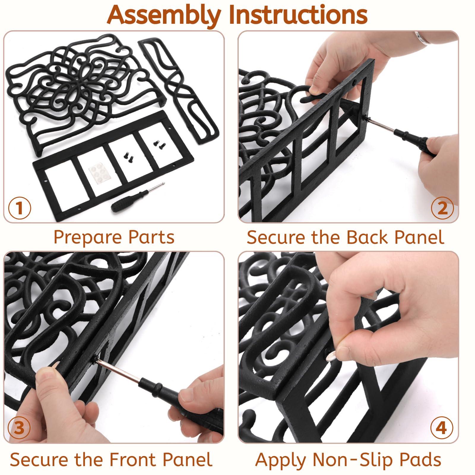 YOUEON easy-assembly design with screws and pads for a wobble-free setup.