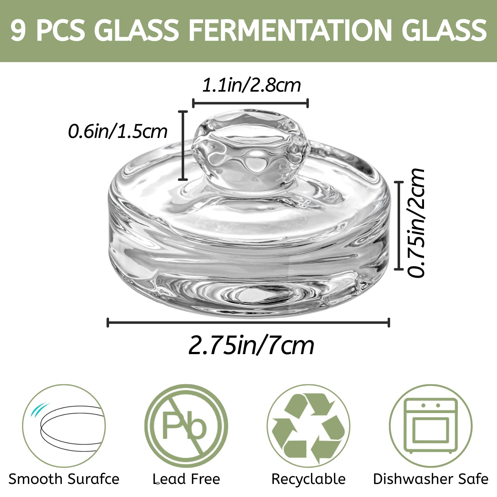Youeon glass fermentation weights, heavy 7oz ensure steady weight in brine