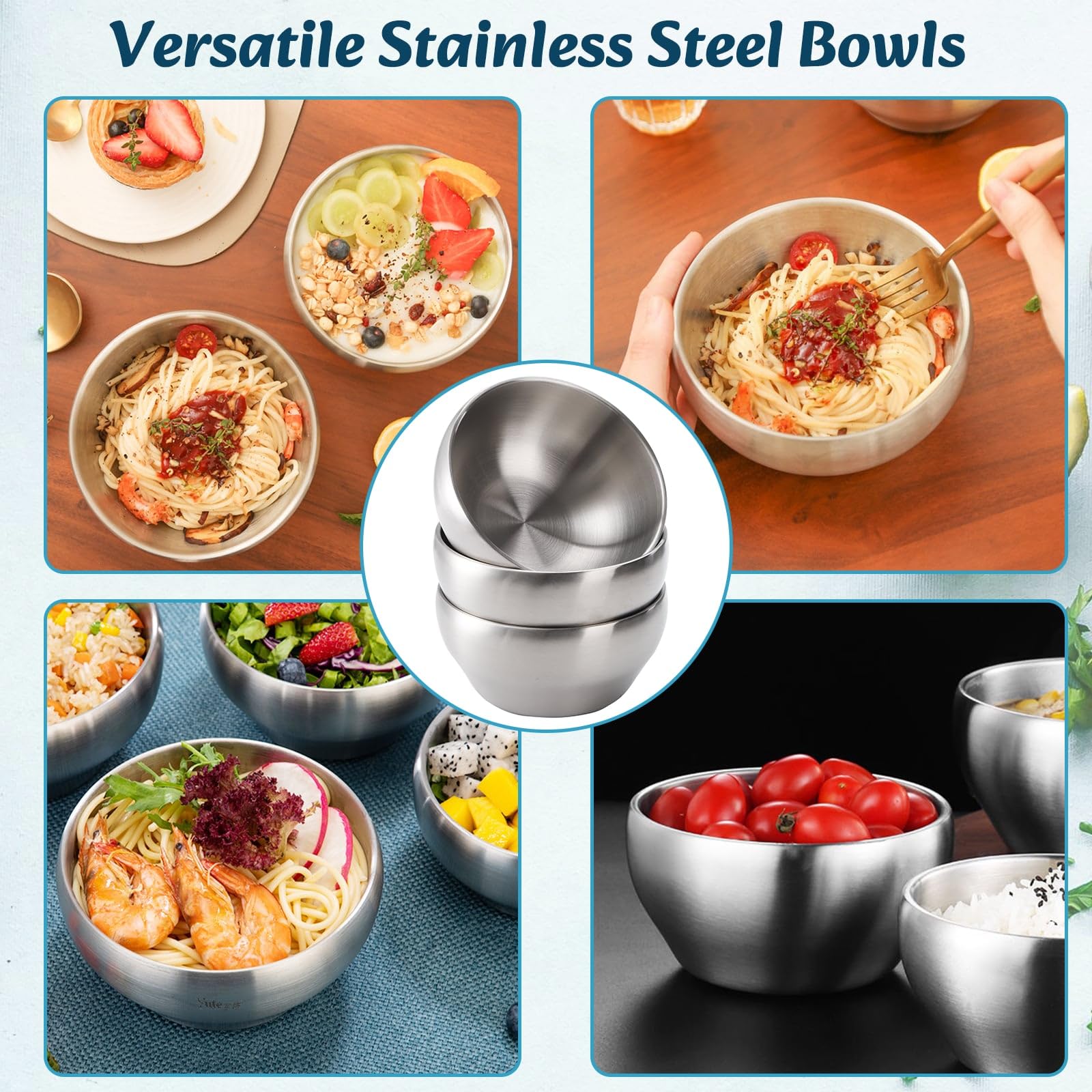 Youeon stackable dishwasher-safe bowls saving cabinet space