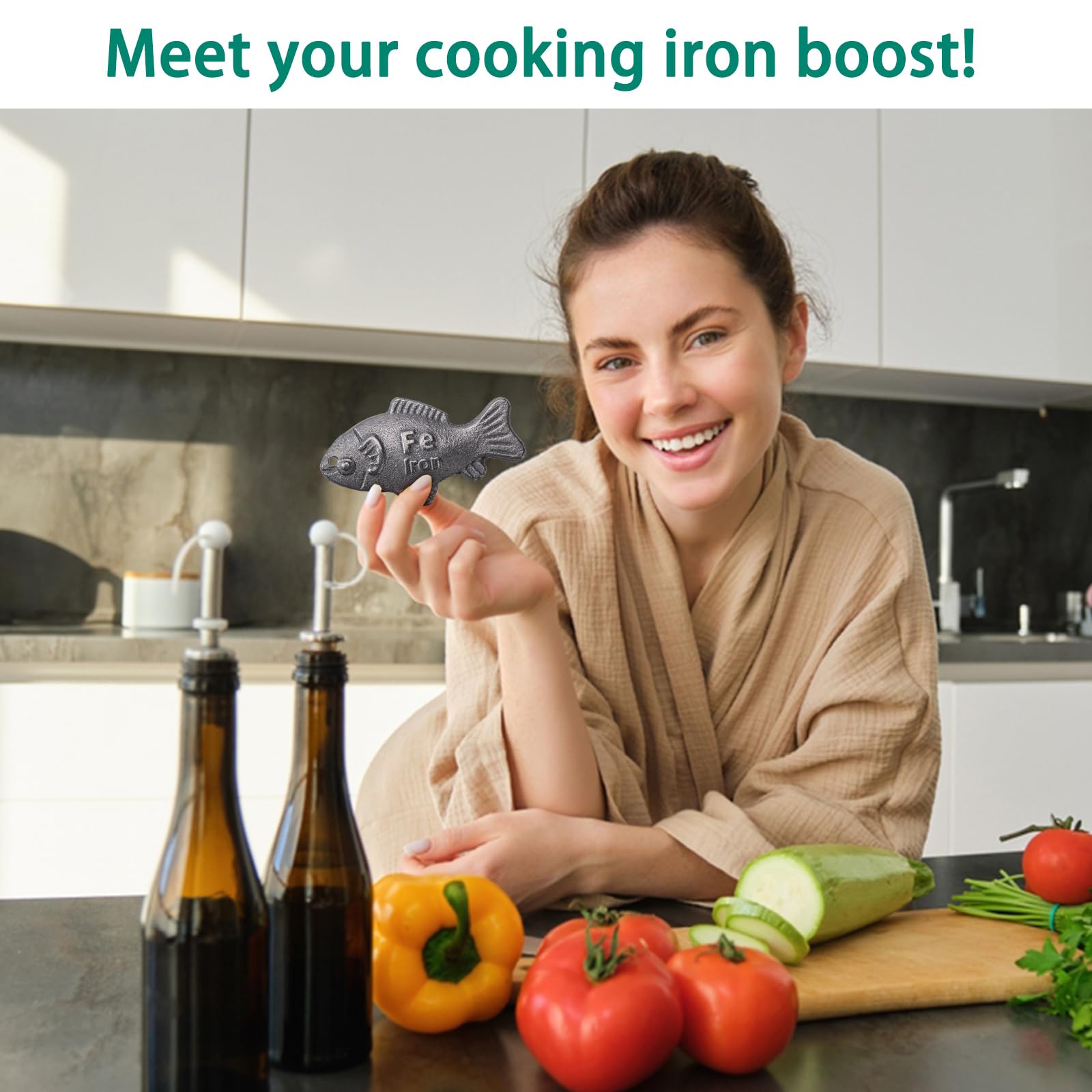 Close-up of iron release from YOUIN Iron Fish during cooking.