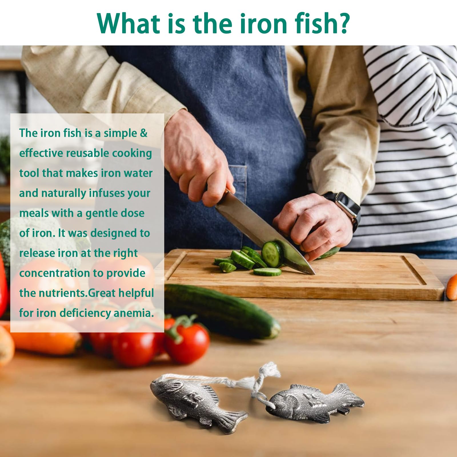 YOUIN Iron Fish in pot boiling water infusing meals with gentle iron.