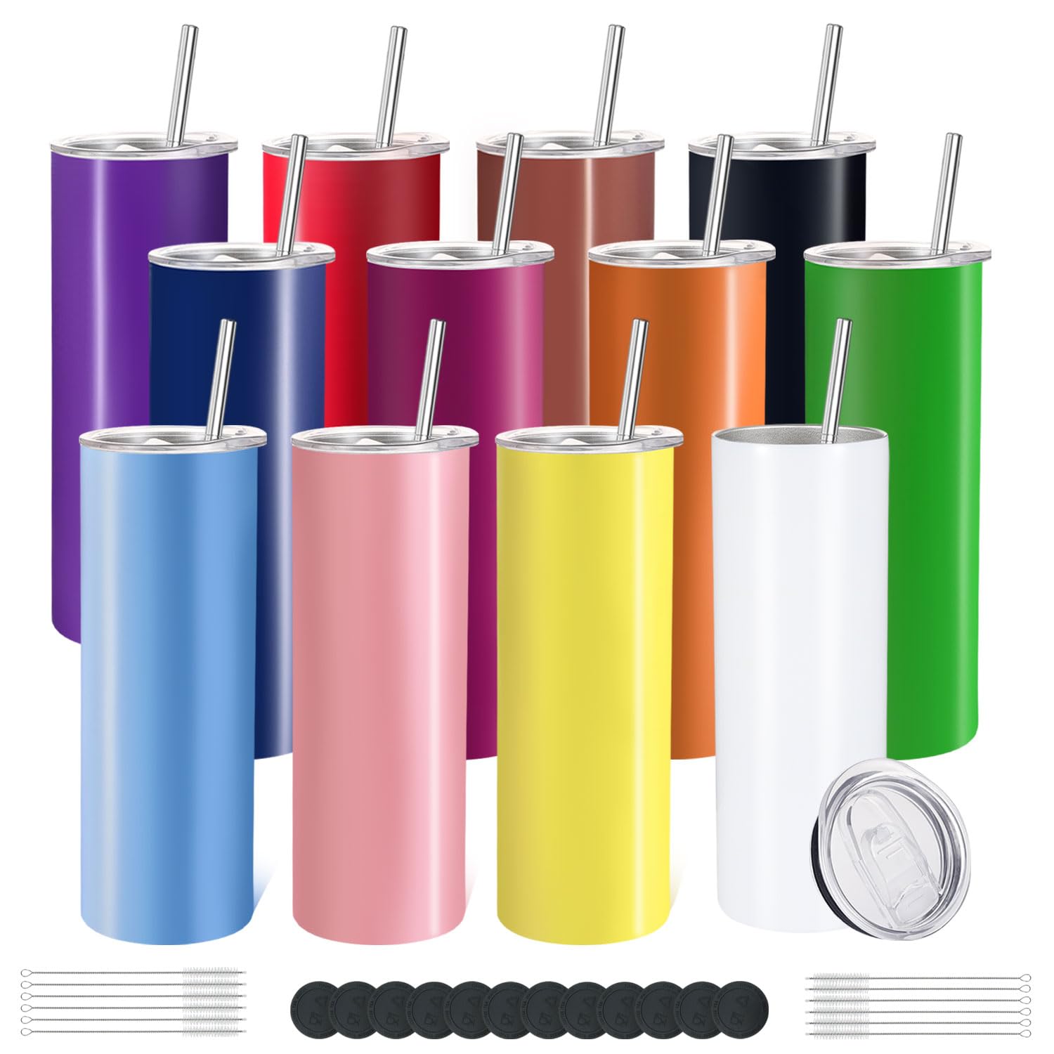 YOUKE OLA 12-pack tumblers on display, ideal for travel and DIY beverages.