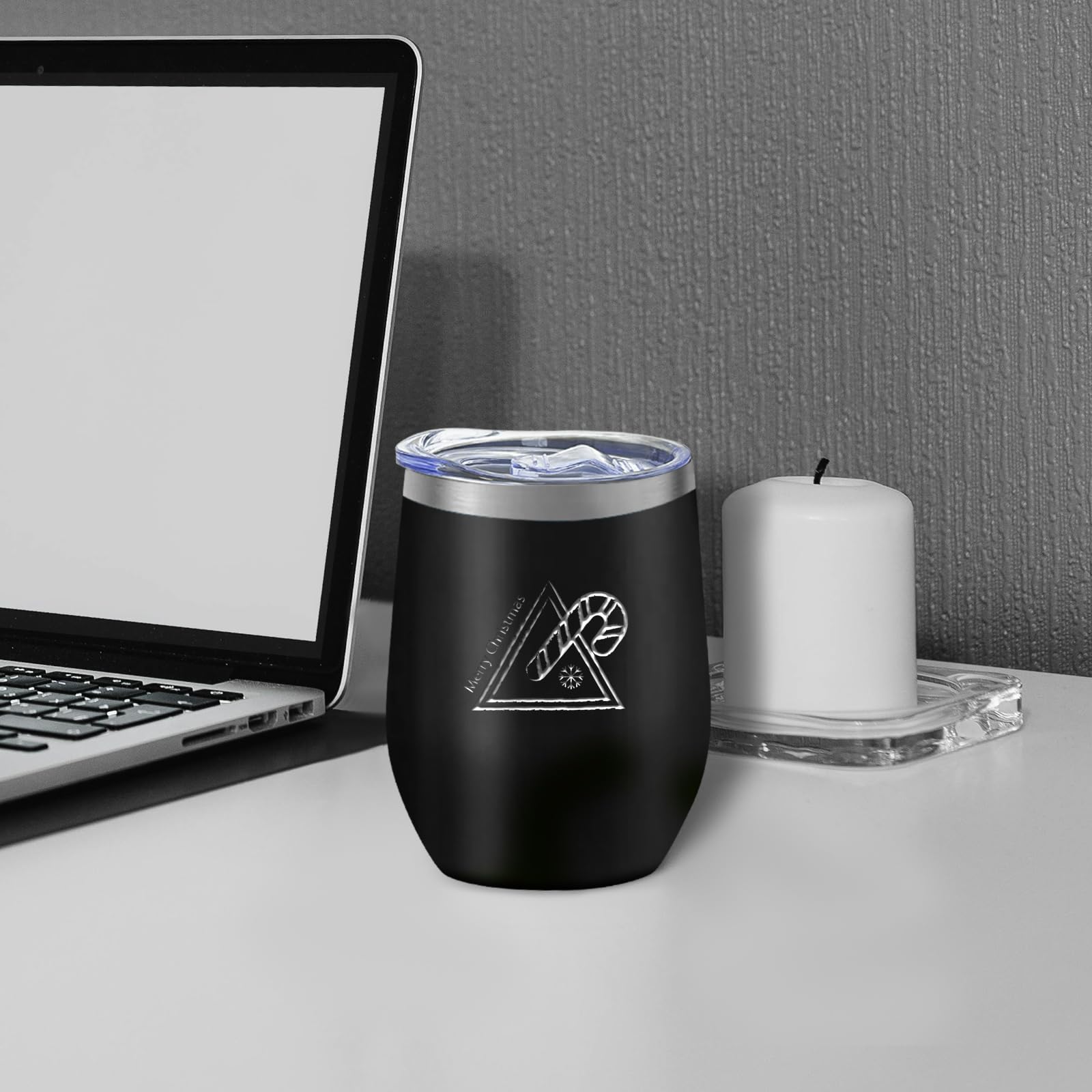 YOUKE OLA 12oz tumbler side view emphasizes compact travel-friendly size.
