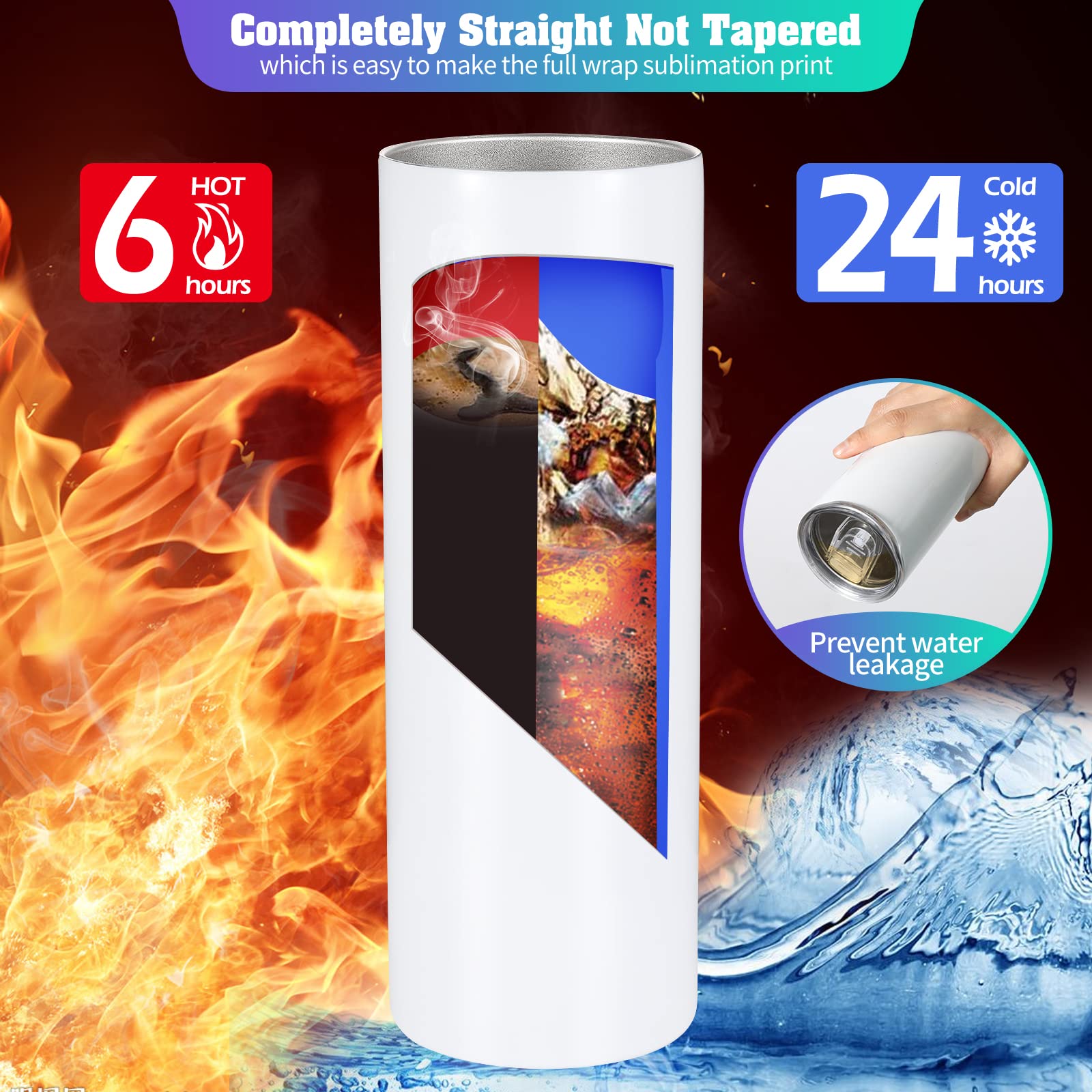 YOUKE OLA 20oz tumbler with shrink wrap ready for quick full-wrap prints.