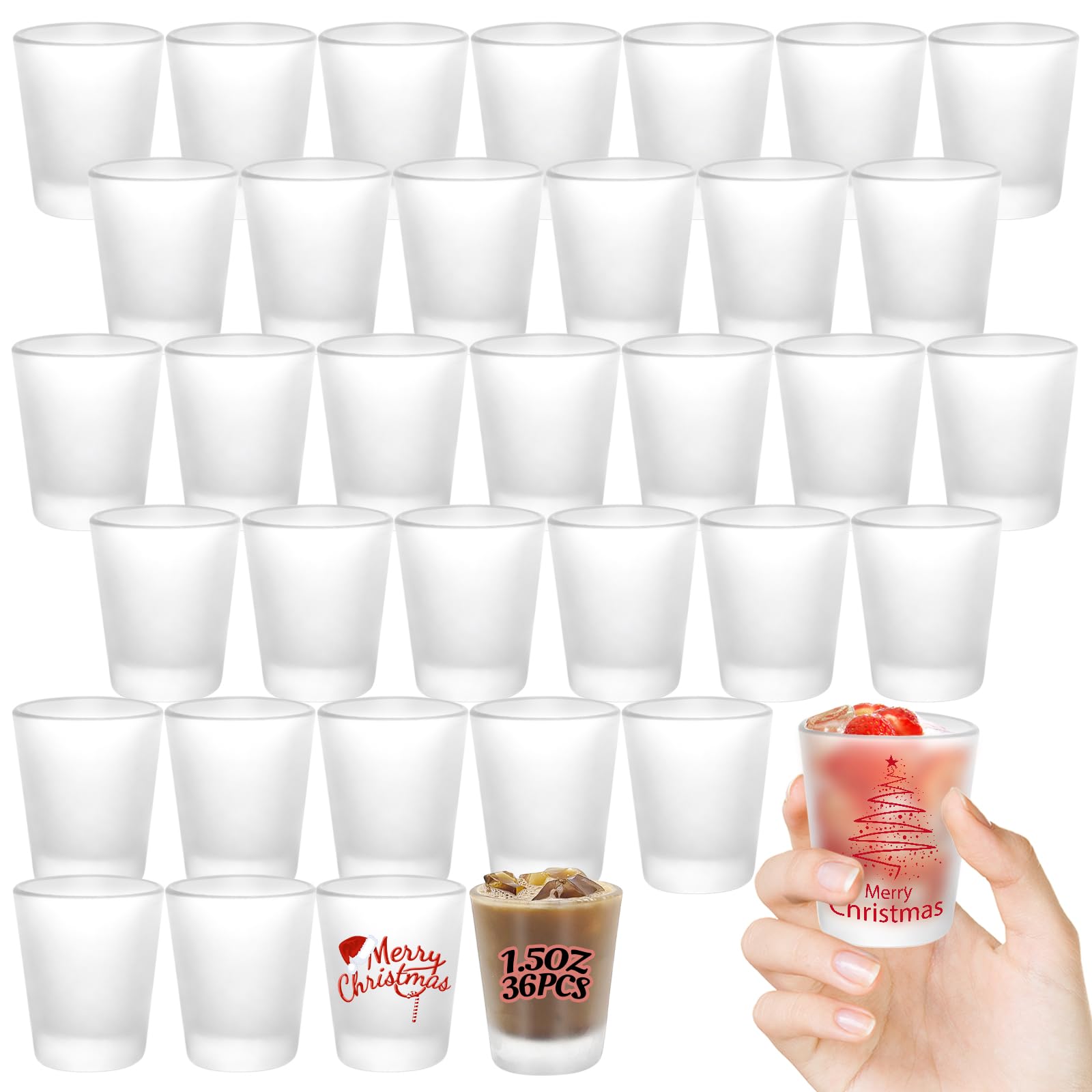 YOUKE OLA 36-pack sublimation shot glasses with heavy base for durable custom gifts