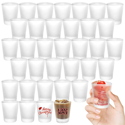 YOUKE OLA 36-pack sublimation shot glasses with heavy base for durable custom gifts