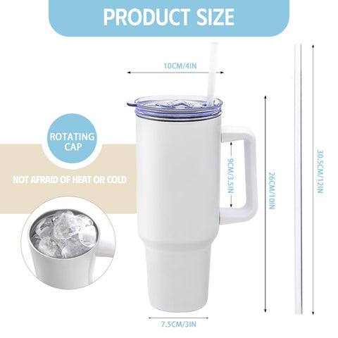 YOUKE OLA 40oz stainless steel white tumbler for personalized designs.