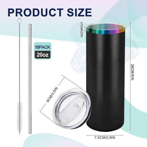 YOUKE OLA Rainbow Plated Tumbler side view highlighting slim design.