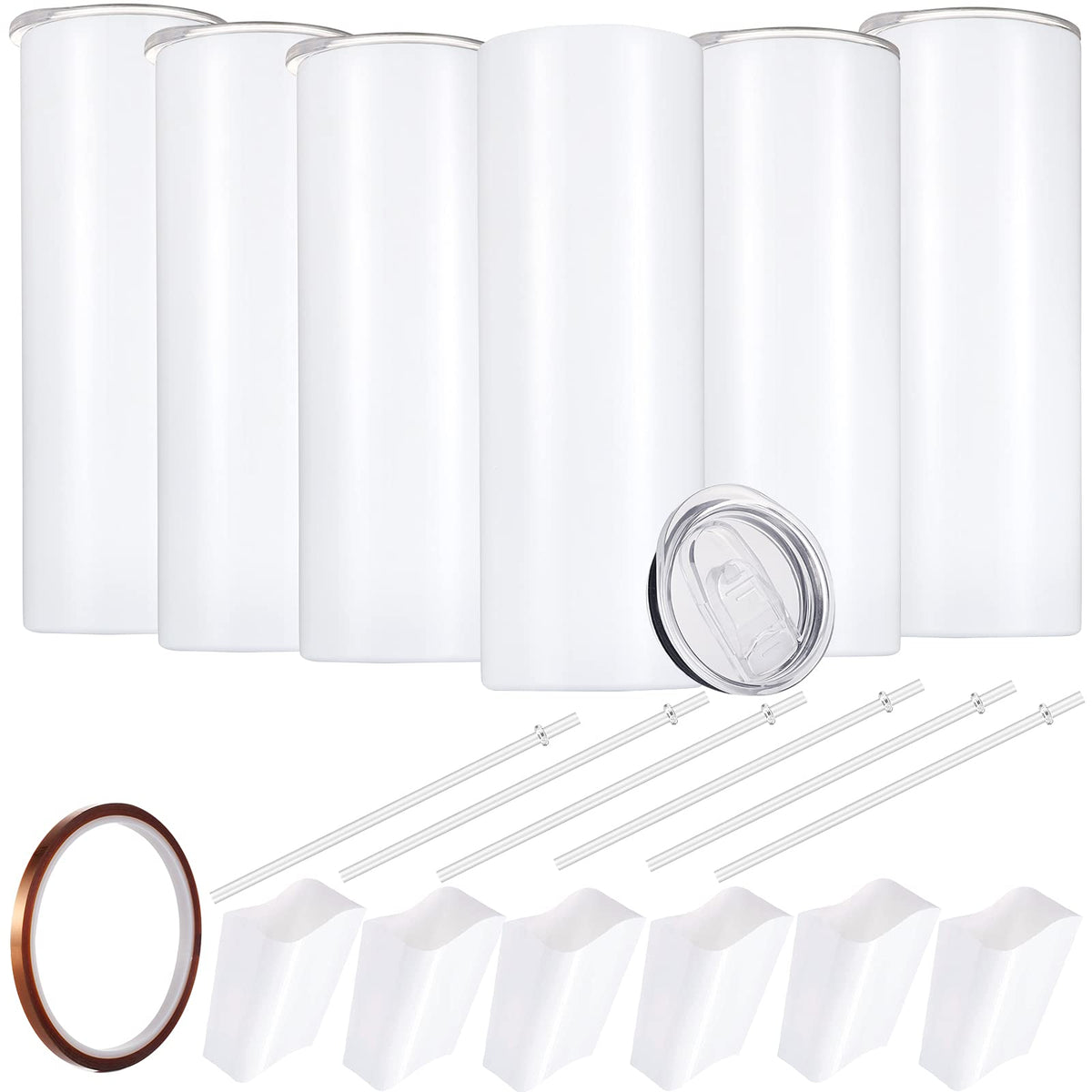 YOUKE OLA sublimation skinny tumbler 20oz with straight design for full-wrap prints.