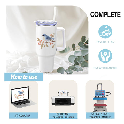 YOUKE OLA sublimation tumbler with lid and straw set for mess-free sipping.