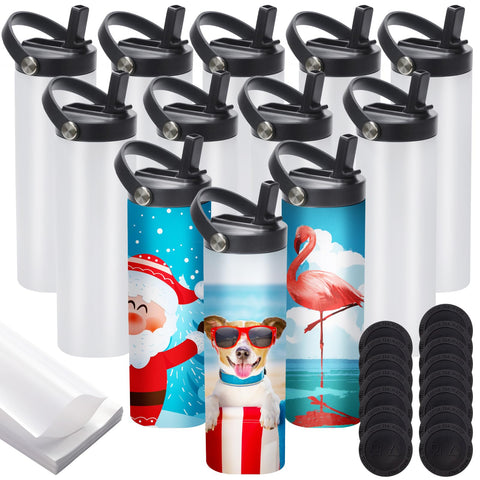 YOUKE OLA 12-pack sublimation tumblers with flat edge for clean full-wrap designs