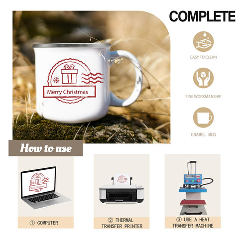 YOUKE OLA enamel mug on campsite table, perfect for outdoor coffee moments.