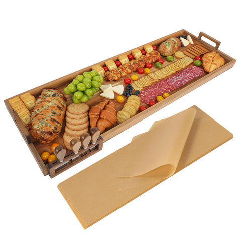 Young Speeds charcuterie board with handles and magnetic knife slots for organized serving