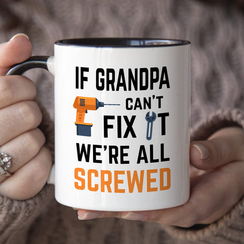 YouNique Designs Grandpa gifts mug dishwasher-safe label for effortless cleaning.