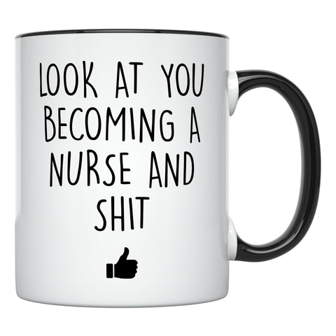 YouNique Designs nursing school mug front view with bold, long-lasting print for daily coffee.