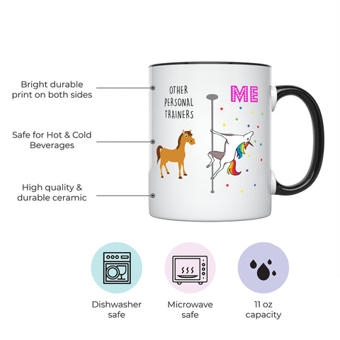 YouNique Designs personal trainer mug printed on both sides for ambidextrous use.