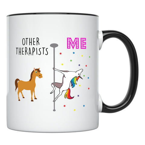 YouNique Designs Therapist Mug unicorn front view, vibrant color for energized mornings
