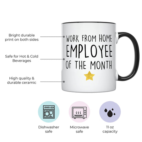 YouNique Designs Work From Home mug side view highlighting the dual-side print.