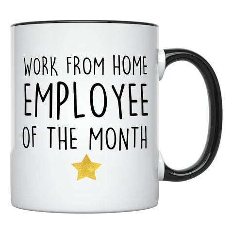 YouNique Designs Work From Home mug front view with dual-side print for visibility.
