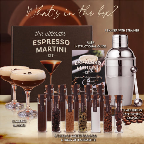 Your Dream Party Shop espresso martini kit glasses highlighted for stylish serving