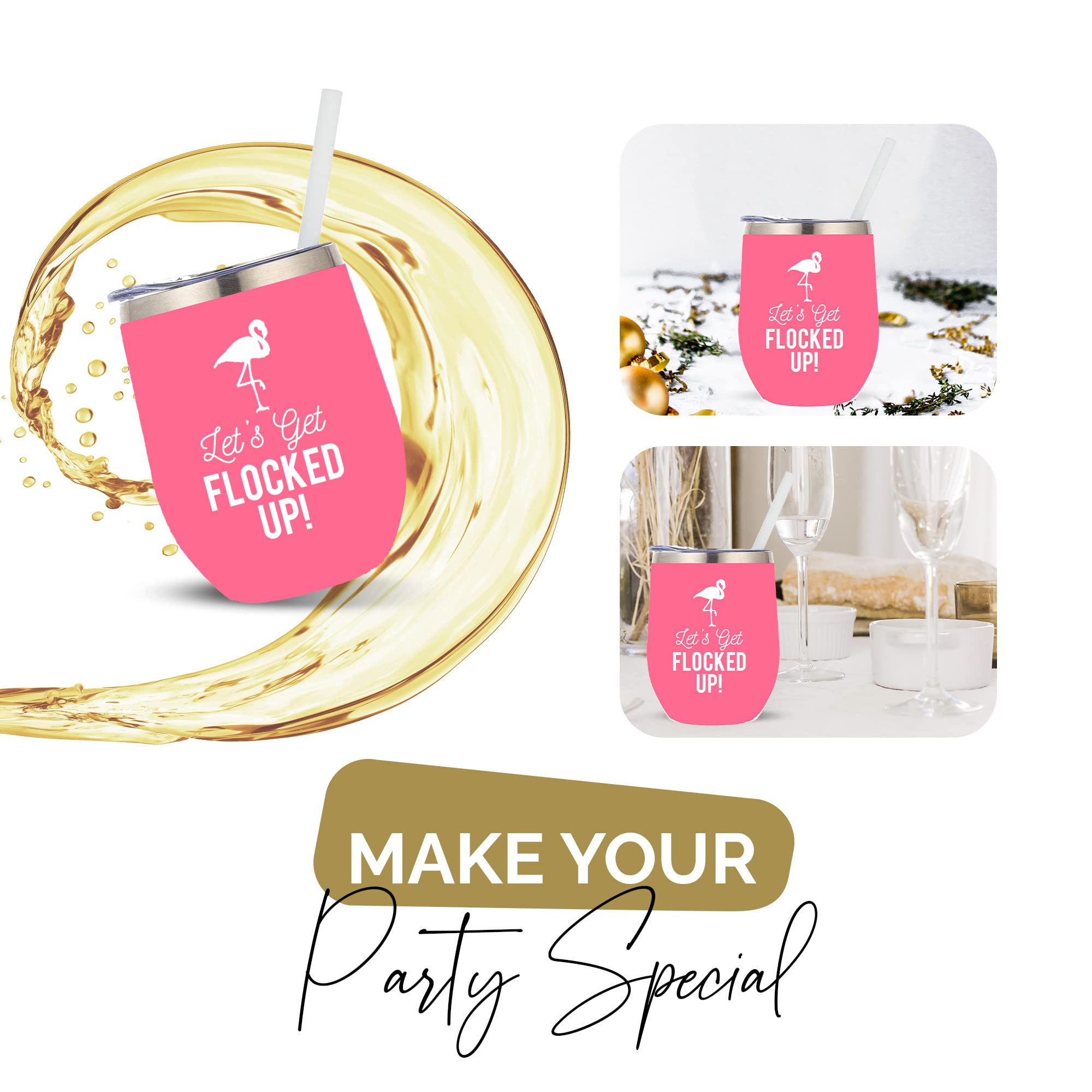 Your Dream Party Shop flamingo gift tumbler ideal for bridal showers and birthdays.