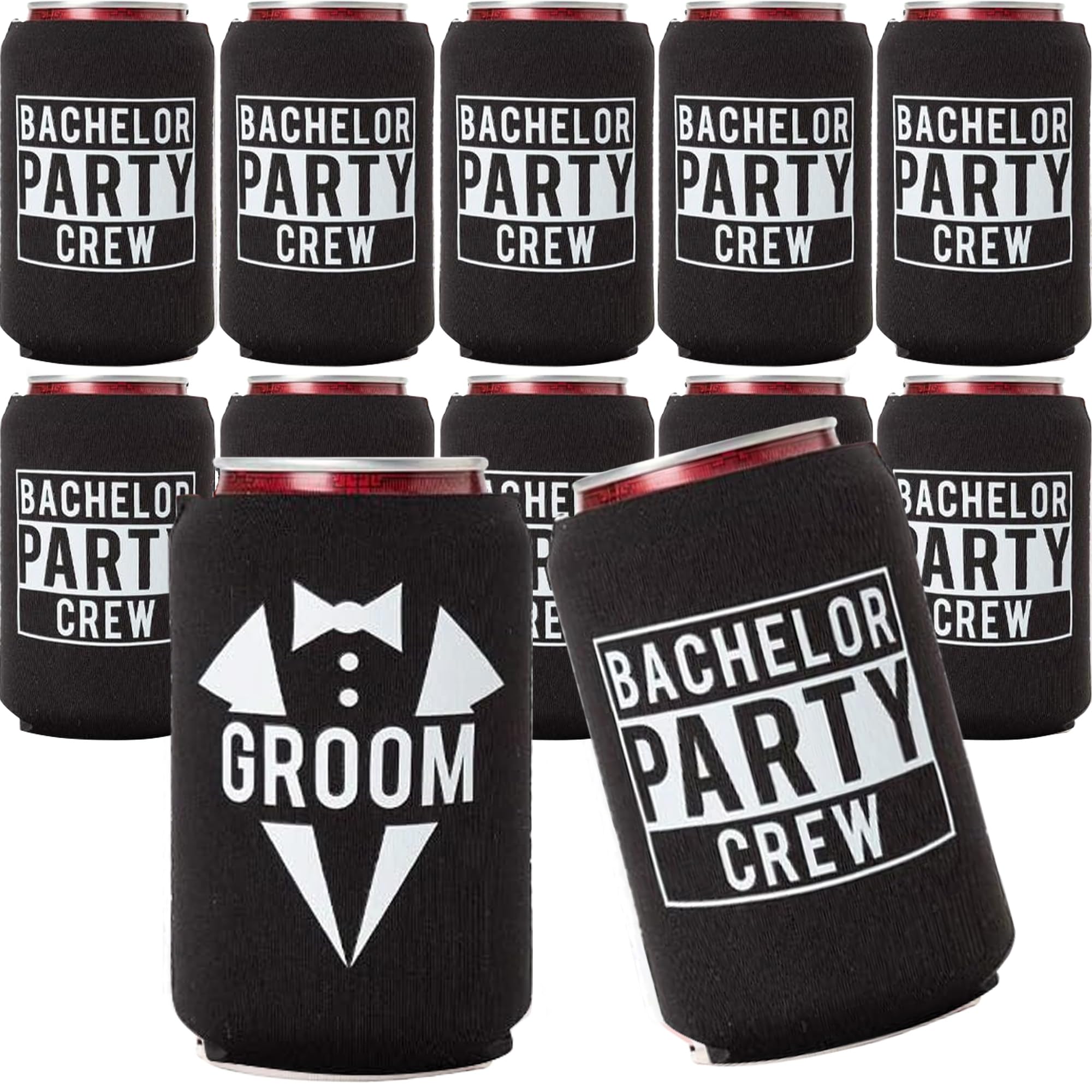 Your Dream Party Shop Groom and Bachelor Crew can coolers set keeps drinks cold and party-ready.