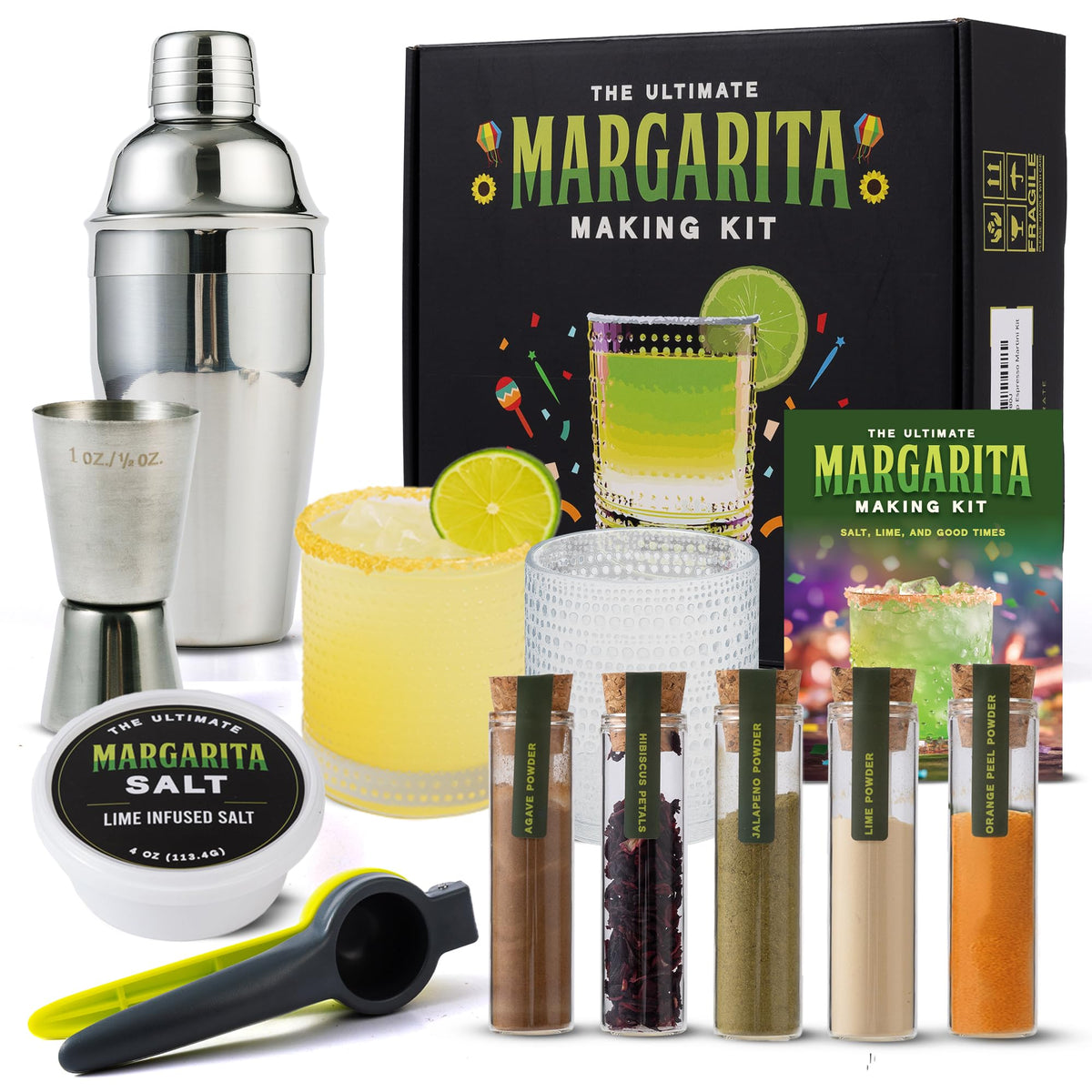 Your Dream Party Shop Margarita Kit hero set with shaker and glasses for pro-style cocktails.