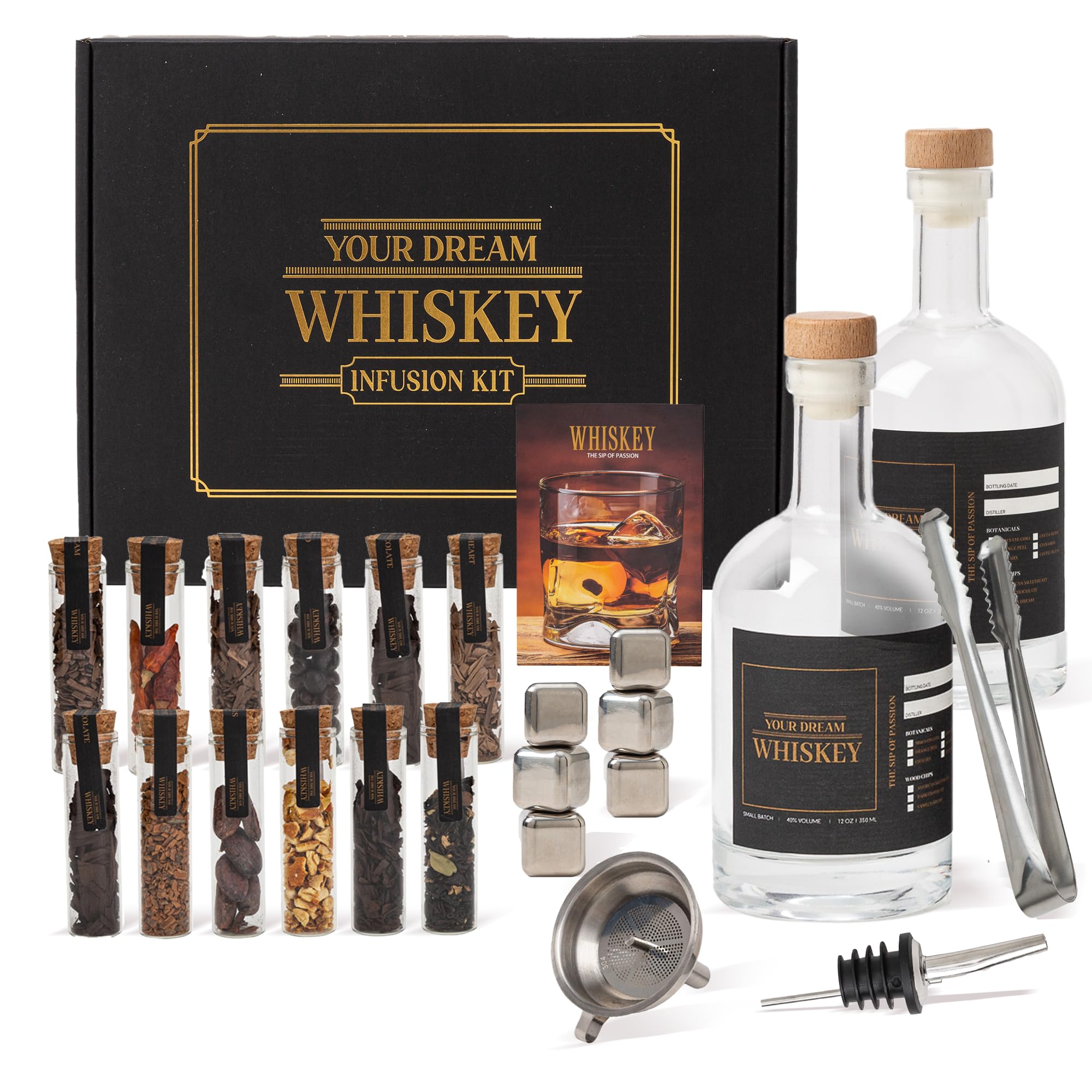 Your Dream Party Shop whiskey making kit bottles for infusion and tasting