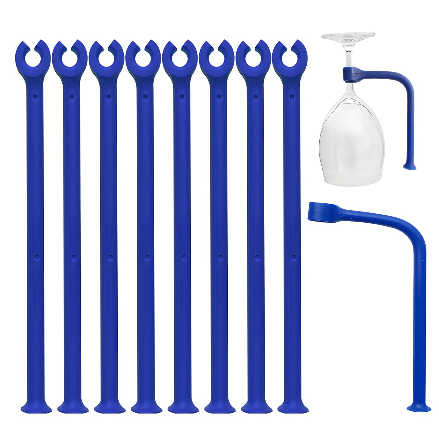 YouU silicone stemware saver over-dishwasher-post blue secures glasses