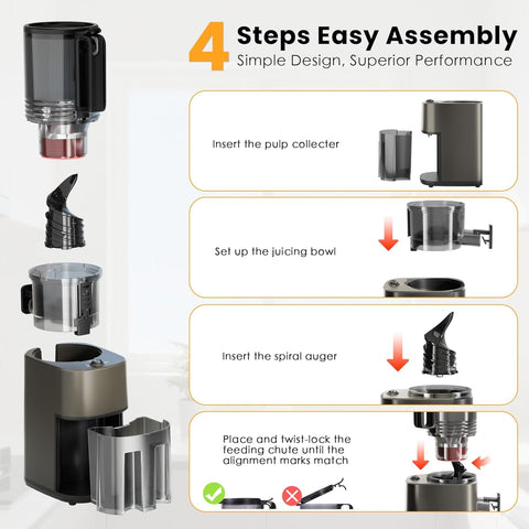 YOYDS juicer delivers up to 99% juice yield with minimal pulp.