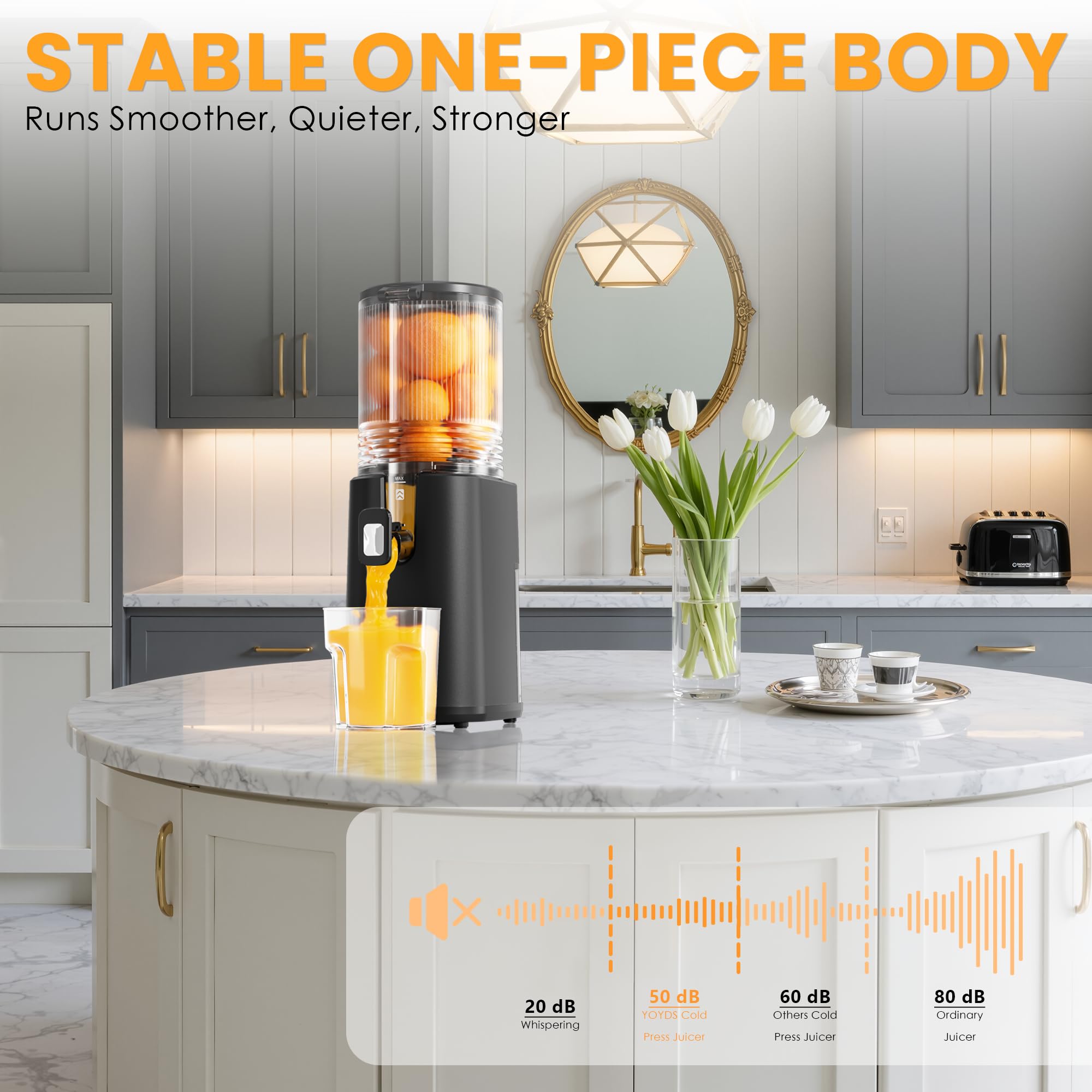 YOYDS cold press juicer delivers high juice yield with minimal pulp