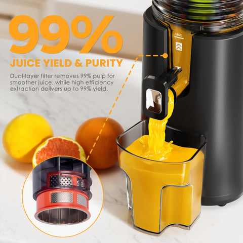 YOYDS juicer with stable one-piece body reducing vibrations