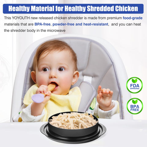 YOYOUTH chicken shredder tool twist teeth area for efficient shredding