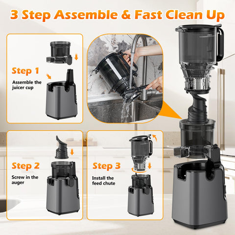 YPONE juicer processing whole fruits and vegetables for nutritious juice.