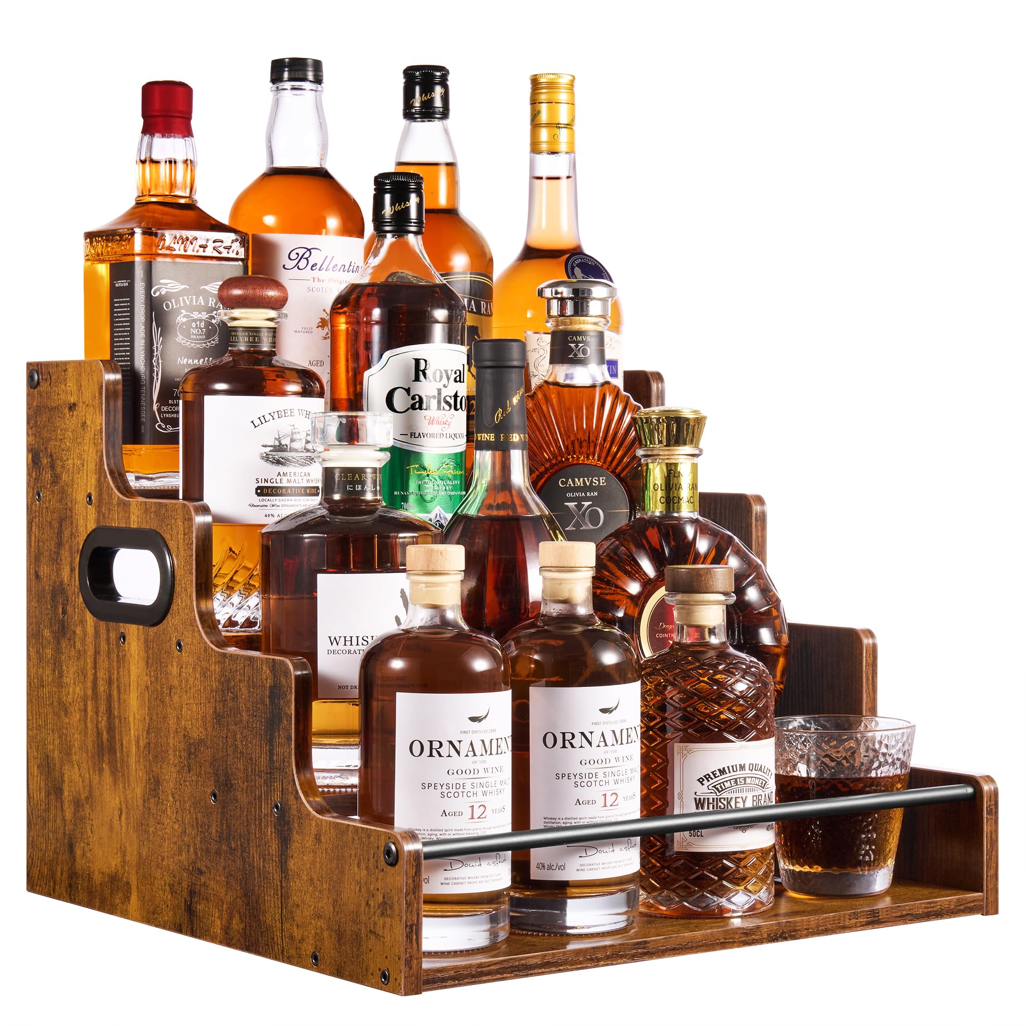 YQBRAO 4-Tier display showing capacity for 16 bottles.
