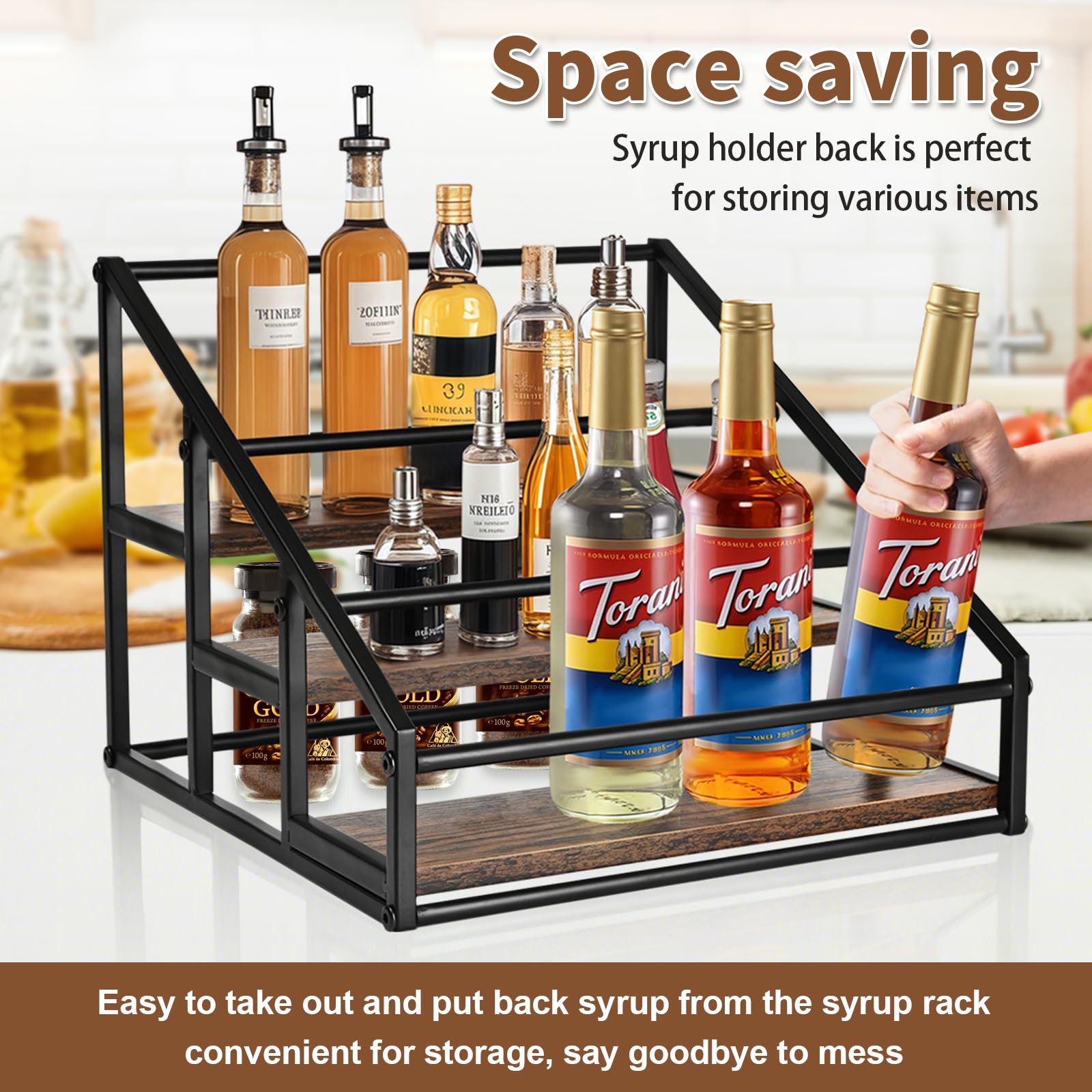 YQBRAO bar counter syrup display for cafe or home bar
