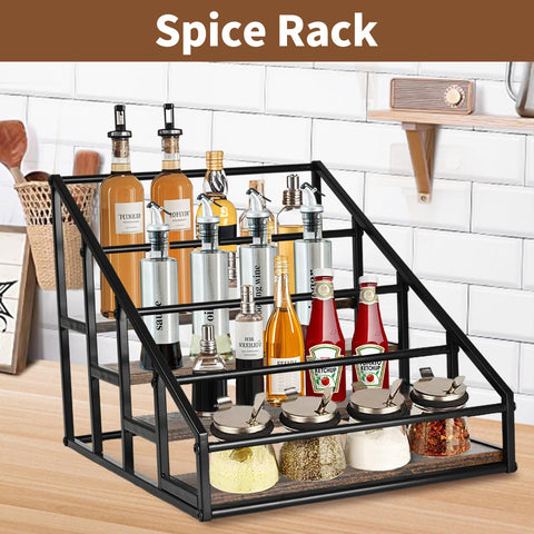 YQBRAO coffee bar decor display rack adds style while storing syrups.