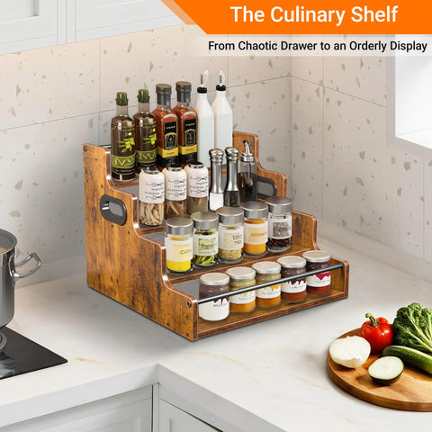 YQBRAO versatile organizer for syrups, spices, or water bottles.