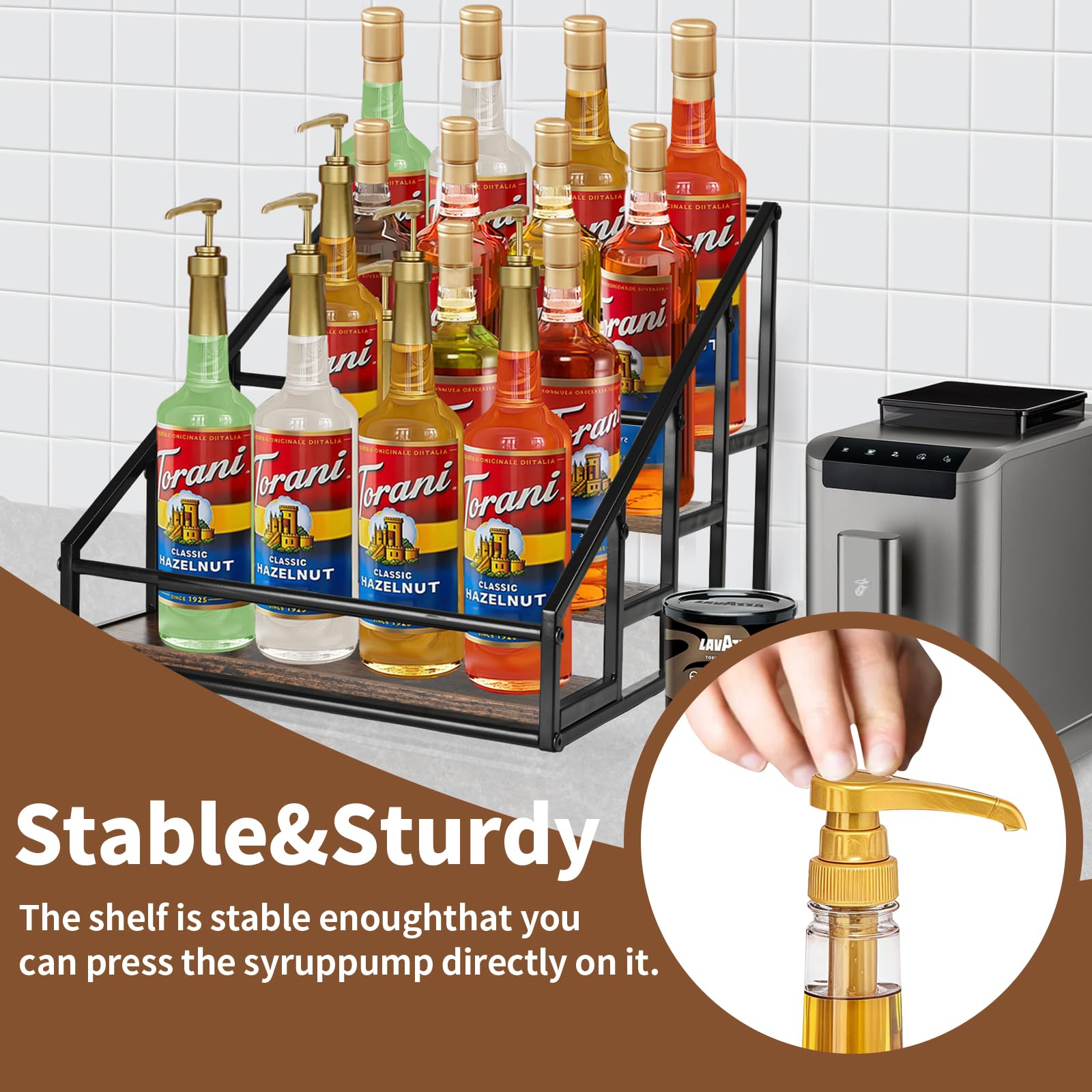 YQBRAO kitchen countertop storage rack enhances clutter-free prep area.
